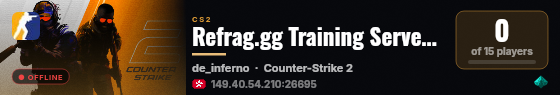 Refrag.gg Training Server (Competitor) live status badge