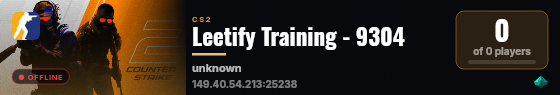 Leetify Training - 9304 live status badge