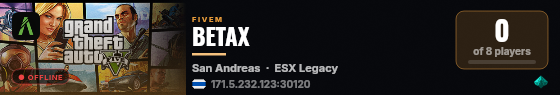 BETAX live status badge