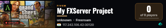 My FXServer Project live status badge