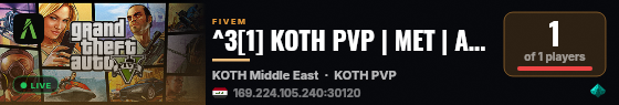 ^3[1] KOTH PVP | MET | AR / EN live status badge