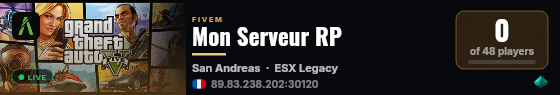 Mon Serveur RP live status badge