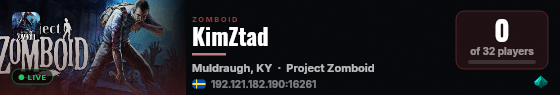 My PZ Server live status badge