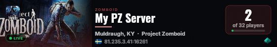 My PZ Server live status badge