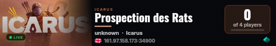 Prospection des Rats live status badge