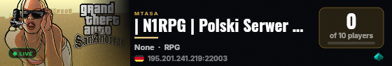 | N1RPG | Polski Serwer RPG | W TRAKCIE TWORZENIA | live status badge