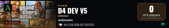 D4 DEV V5 live status badge