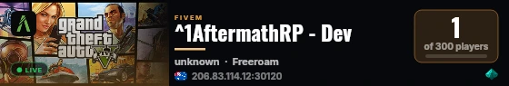 ^1AftermathRP - Dev live status badge