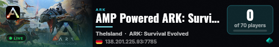 AMP Powered ARK: Survival Evolved Server - (v361.7) live status badge