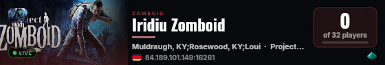 Iridiu Zomboid live status badge