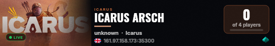 ICARUS ARSCH live status badge