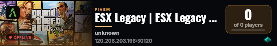 ESX Legacy | ESX Legacy Server live status badge