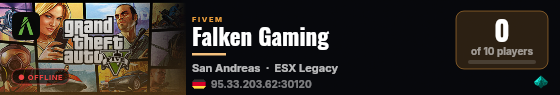 Falken Gaming live status badge