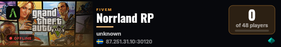 Norrland RP live status badge