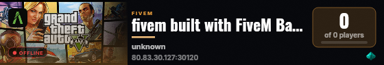 fivem built with FiveM Basic Server! live status badge