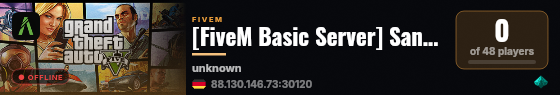 [FiveM Basic Server] SankeTest live status badge