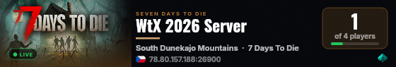 WtX 2026 Server live status badge
