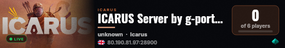 ICARUS Server by g-portal.com live status badge
