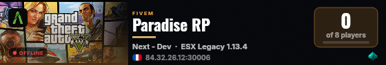 Paradise RP live status badge