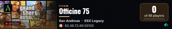 Officine 75 live status badge