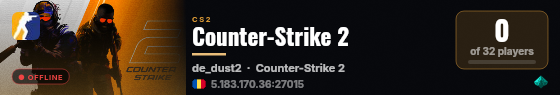 Counter-Strike 2 live status badge