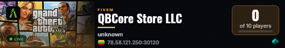 QBCore Store LLC live status badge