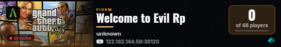 Welcome to Evil Rp live status badge