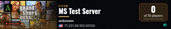 MS Test Server live status badge