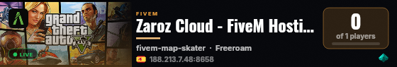 Zaroz Cloud - FiveM Hosting - Enhanced Server live status badge