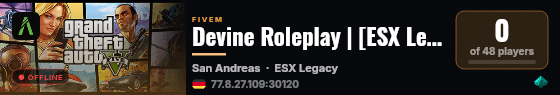 Devine Roleplay | [ESX Legacy] live status badge