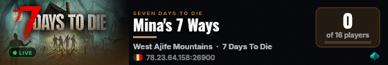 Mina's 7 Ways live status badge