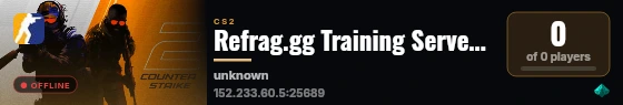 Refrag.gg Training Server (Player) live status badge