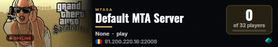Default MTA Server live status badge