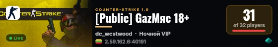 [Public] GazМяс 18+ live status badge