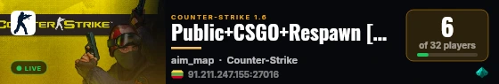 Public+CSGO+Respawn [VIP] # Honora.LT live status badge