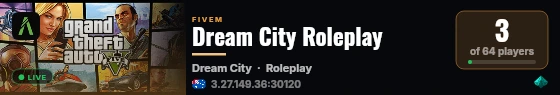 Dream City Roleplay live status badge