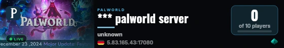 *** palworld server live status badge