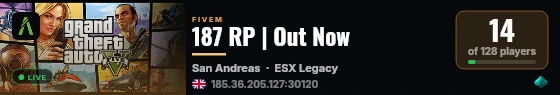 187 RP | Out Now live status badge