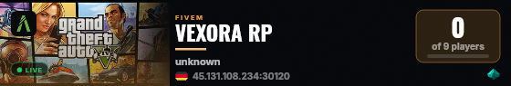 VEXORA RP live status badge