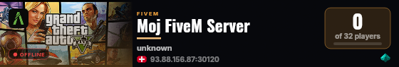 Moj FiveM Server live status badge