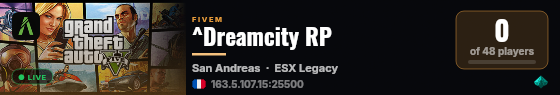 ^Dreamcity RP live status badge