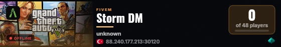 Storm DM live status badge