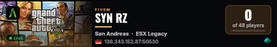 SYN RZ live status badge