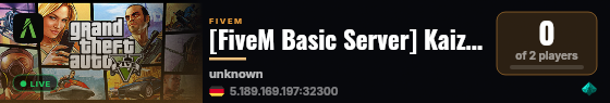[FiveM Basic Server] Kaizen Roleplay live status badge