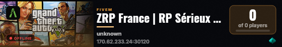 ZRP France | RP Sérieux | Police • EMS • Pompiers live status badge