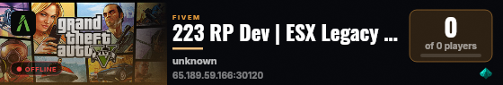 223 RP Dev | ESX Legacy Server live status badge