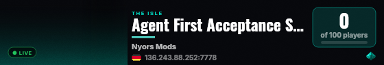 Agent First Acceptance Server 1 live status badge