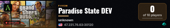 Paradise State DEV live status badge