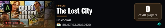 The Lost City live status badge