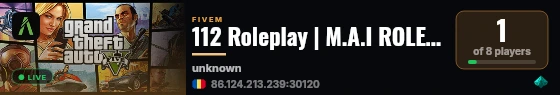 112 Roleplay | M.A.I ROLEPLAY | live status badge
